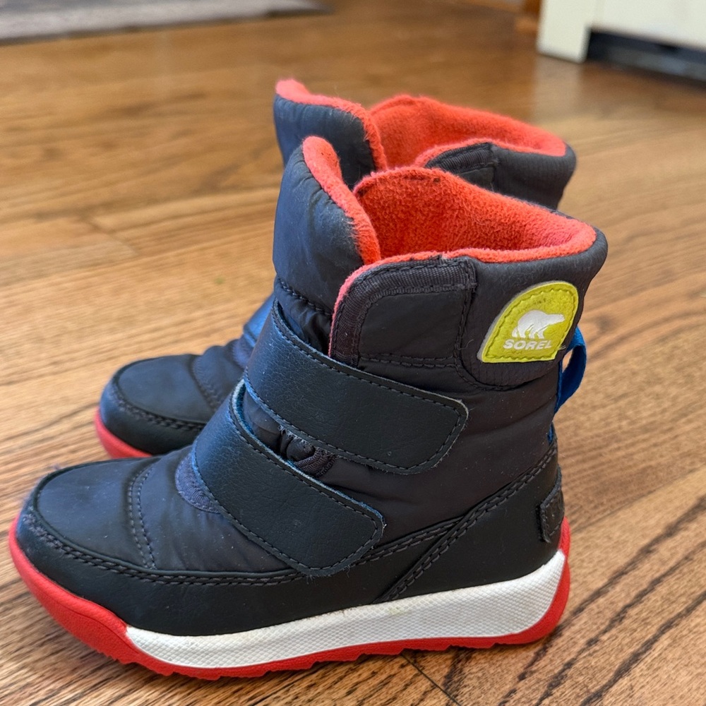 Sorel Kids' Black and Red Snow Boots